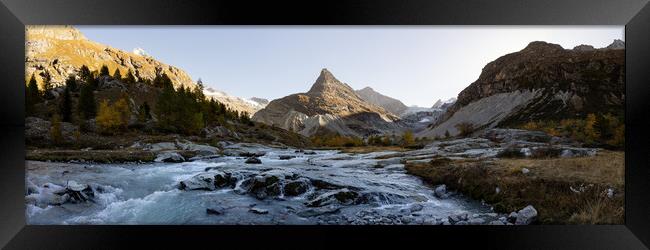 Ferpecle Glacier River Val d'Hérens valley Pennine Alps Switze Framed Print by Sonny Ryse