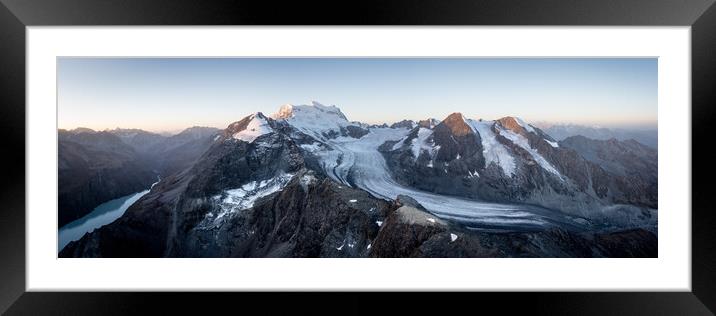 Grand combin glacier Aerial Switzerland Framed Mounted Print by Sonny Ryse
