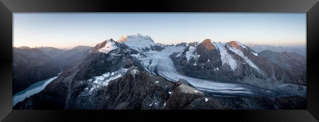 Grand combin glacier Aerial Switzerland Framed Print by Sonny Ryse