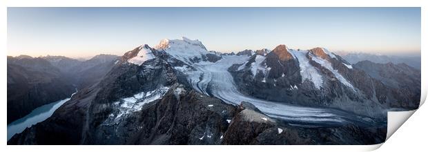 Grand combin glacier Aerial Switzerland Print by Sonny Ryse