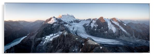Grand combin glacier Aerial Switzerland Acrylic by Sonny Ryse