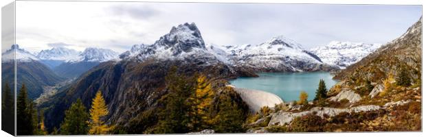 Lac d'Emosson Switzerland in Autumn Canvas Print by Sonny Ryse