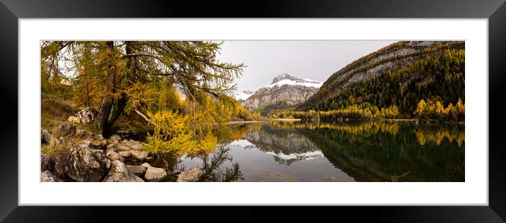 Lac de Derborence in autumn Switzerland Framed Mounted Print by Sonny Ryse