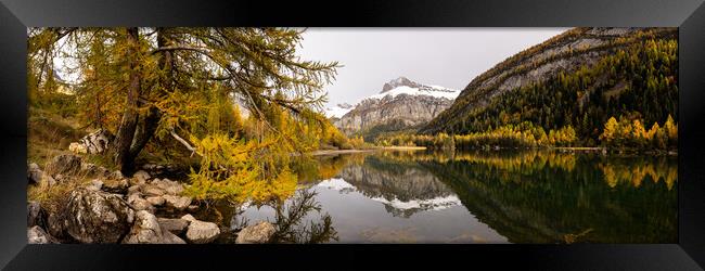 Lac de Derborence in autumn Switzerland Framed Print by Sonny Ryse