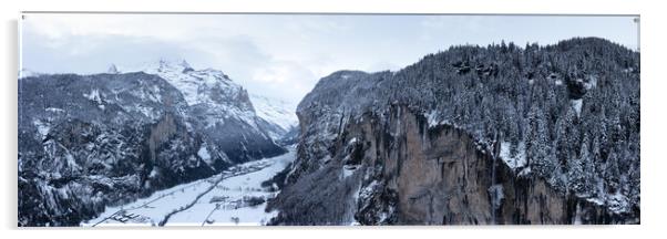 Lauterbrunnen Valley in Winter Switzerland Acrylic by Sonny Ryse