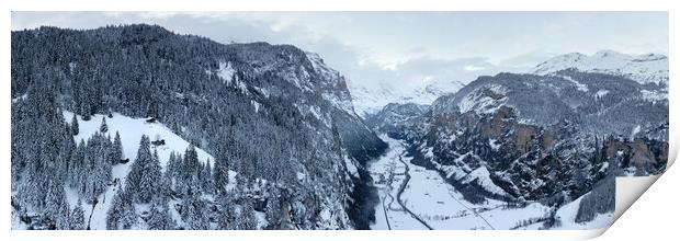Lauterbrunnen Valley in Winter Switzerland Print by Sonny Ryse