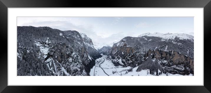 Lauterbrunnen Valley in Winter Switzerland Framed Mounted Print by Sonny Ryse