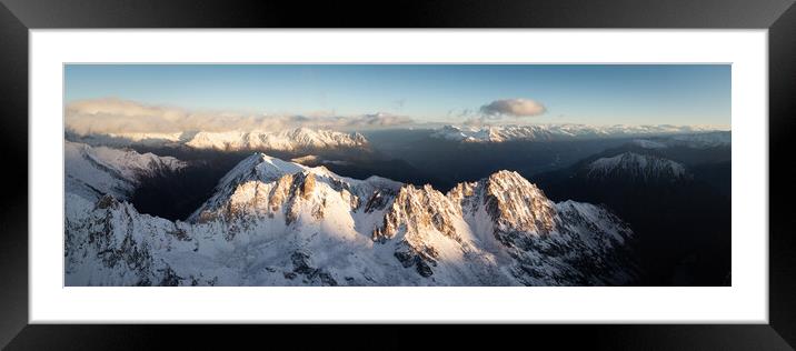 Le Génépi Mountain Val-d'Arpette-Rhone Valley-Champex-Lac Aerial Switzerland Framed Mounted Print by Sonny Ryse