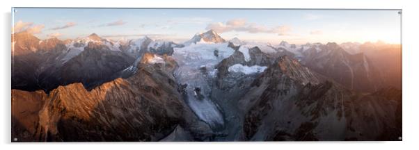 Moiry Glacier sunset Pennine Alps Swiss Alps Acrylic by Sonny Ryse