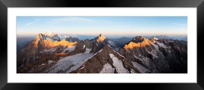 Mont Dolent Tripoint mountain Mont Blanc Massif Swiss Alps Framed Mounted Print by Sonny Ryse