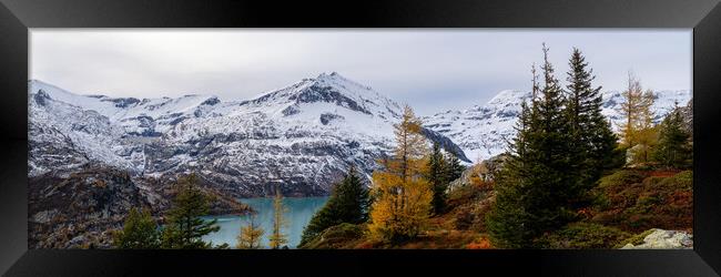 Six-Jeurs Lac d'Emosson Switzerland in Autumn Framed Print by Sonny Ryse