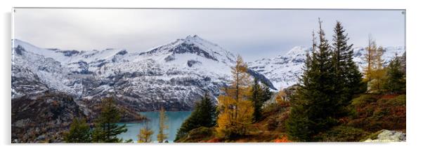 Six-Jeurs Lac d'Emosson Switzerland in Autumn Acrylic by Sonny Ryse