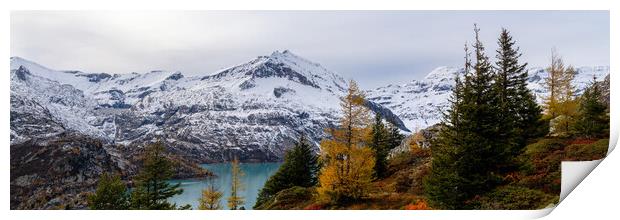 Six-Jeurs Lac d'Emosson Switzerland in Autumn Print by Sonny Ryse