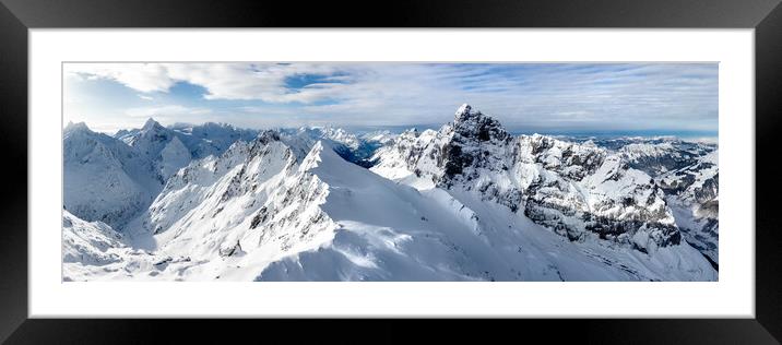Titlis mountain Engelberg Uri Alps Switzerland aerial Framed Mounted Print by Sonny Ryse