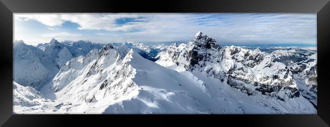 Titlis mountain Engelberg Uri Alps Switzerland aerial Framed Print by Sonny Ryse