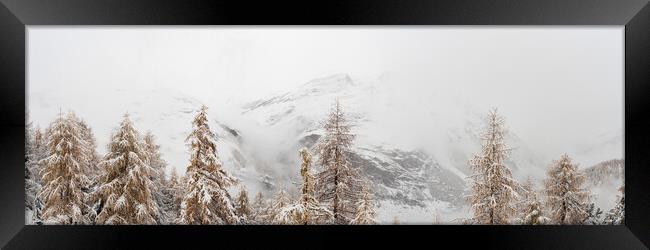 Zermatt Valais Valley Switzerland Winer Snow Framed Print by Sonny Ryse