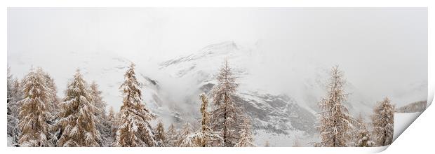 Zermatt Valais Valley Switzerland Winer Snow Print by Sonny Ryse