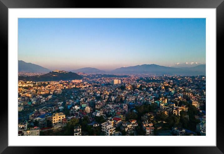 aerial view of kathmandu valley Framed Mounted Print by Ambir Tolang
