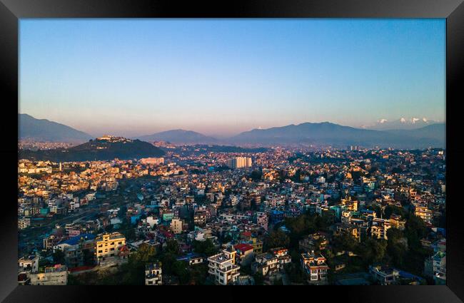 aerial view of kathmandu valley Framed Print by Ambir Tolang