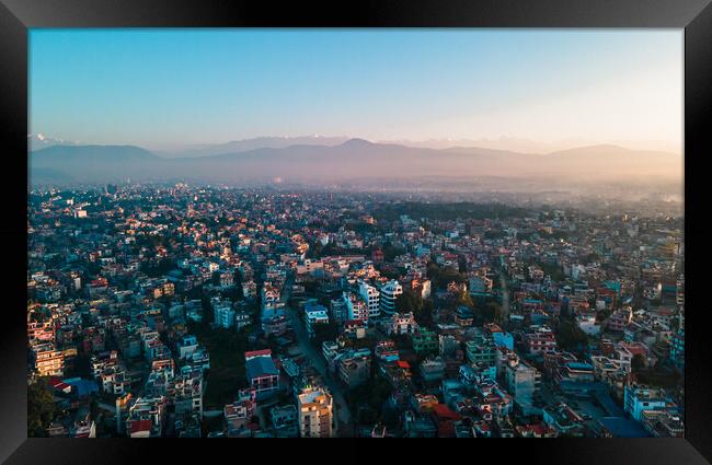 aerial view of kathmandu valley Framed Print by Ambir Tolang
