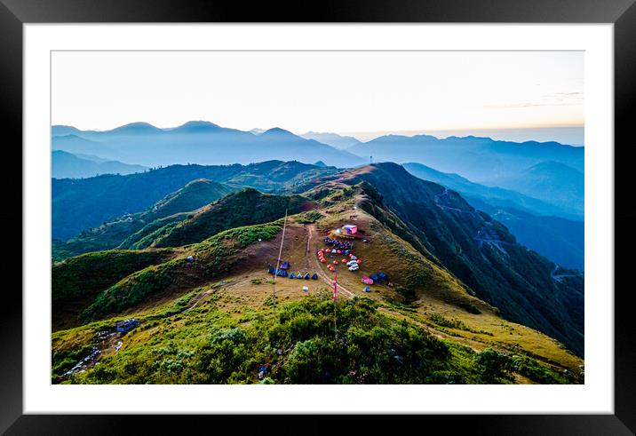 aerial view of Mountain range Framed Mounted Print by Ambir Tolang