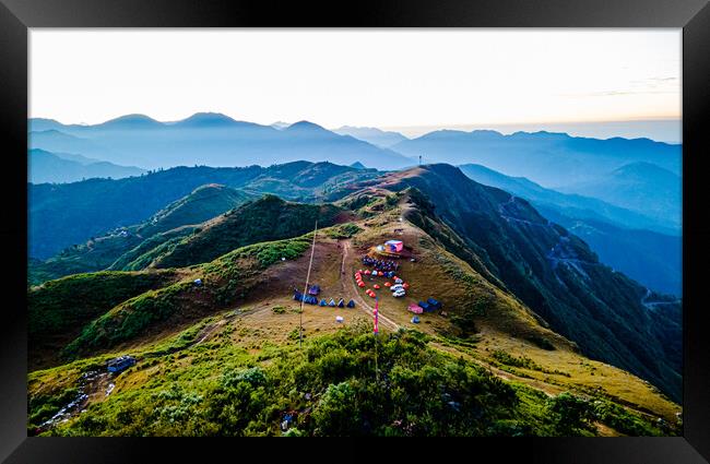 aerial view of Mountain range Framed Print by Ambir Tolang