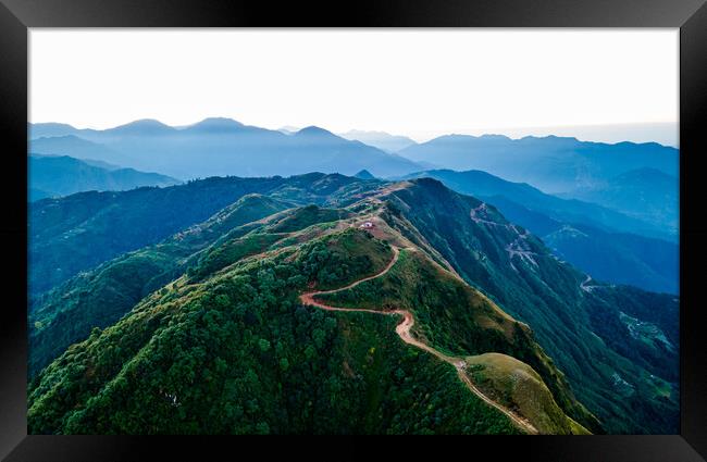 aerial view of Mountain range Framed Print by Ambir Tolang