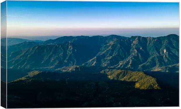aerial view of Mountain range Canvas Print by Ambir Tolang