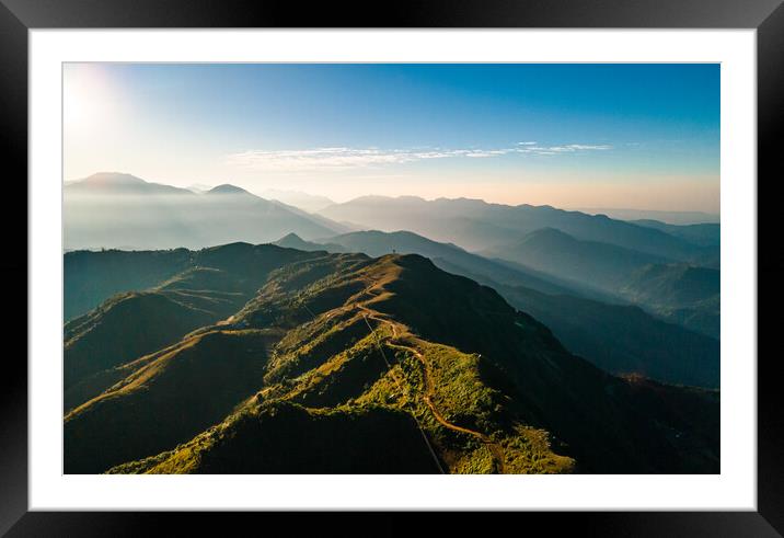 aerial view of Mountain range Framed Mounted Print by Ambir Tolang