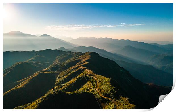aerial view of Mountain range Print by Ambir Tolang