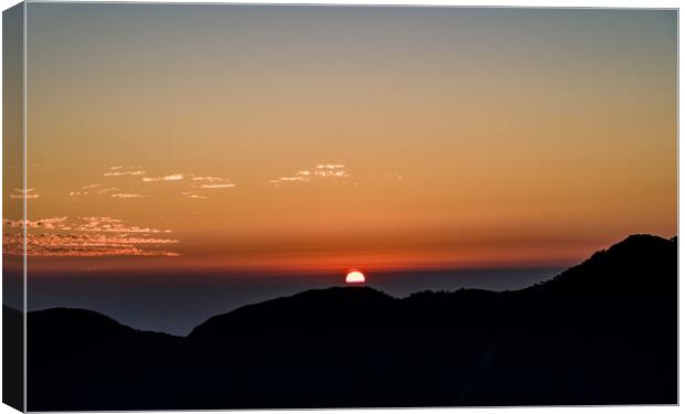 landscape view of Sunrise over the Mountain Canvas Print by Ambir Tolang