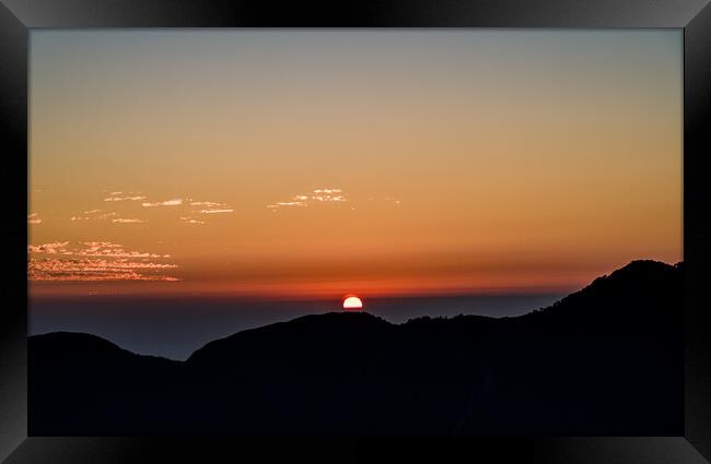 landscape view of Sunrise over the Mountain Framed Print by Ambir Tolang