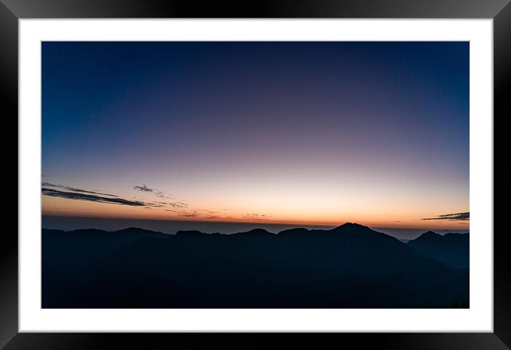 landscape view of Sunrise over the Mountain Framed Mounted Print by Ambir Tolang