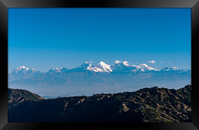 Landscape view of Snow mountain range Framed Print by Ambir Tolang