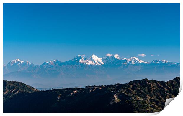 Landscape view of Snow mountain range Print by Ambir Tolang