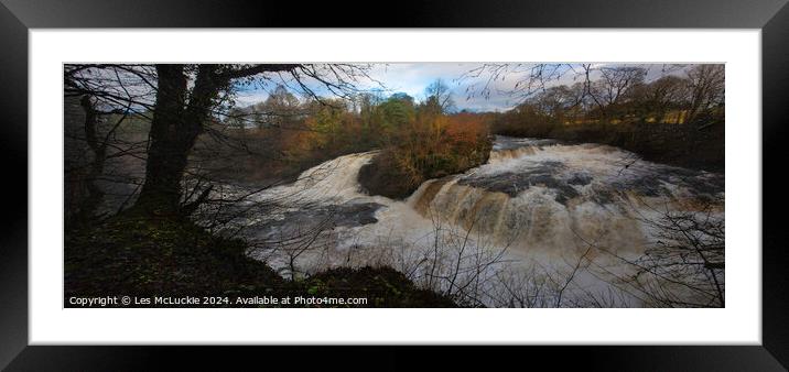 Falls of The Clyde at Bonnington Weir Framed Mounted Print by Les McLuckie