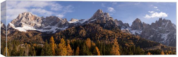 San Martino di Castrozza Mountians Passo Rolle in Autumn Italy Canvas Print by Sonny Ryse