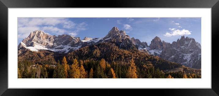 San Martino di Castrozza Mountians Passo Rolle in Autumn Italy Framed Mounted Print by Sonny Ryse