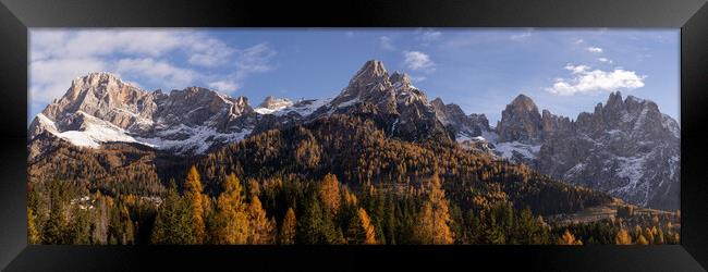 San Martino di Castrozza Mountians Passo Rolle in Autumn Italy Framed Print by Sonny Ryse
