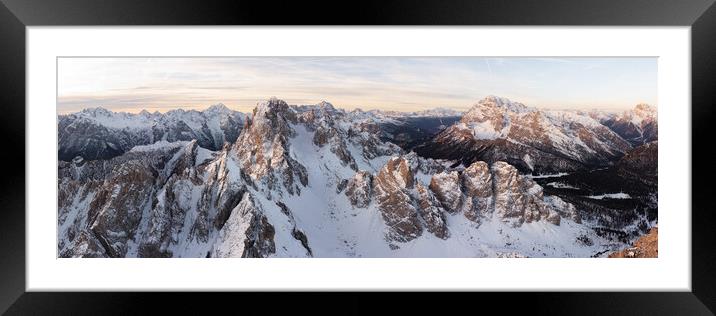 Cadini di Misurina Aerial Tre cime di lavaredo Italian Dolomites Framed Mounted Print by Sonny Ryse