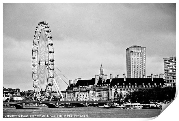 The London Eye Print by Dawn O'Connor