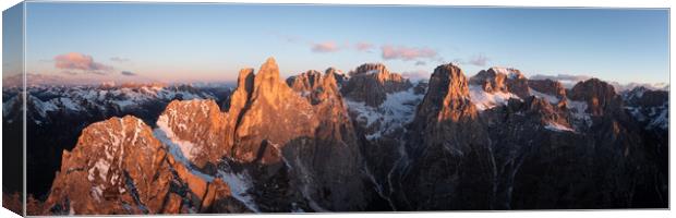 Cima di Fradusta Valle di Pradidali Pala mountains Dolomiti Dolomites Italy aerial Canvas Print by Sonny Ryse