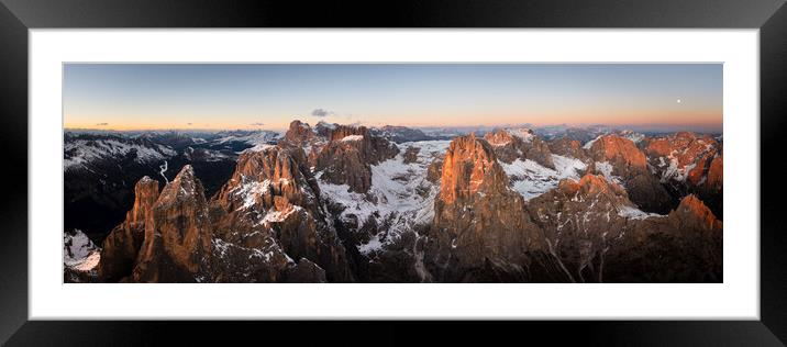 Cima di Fradusta Valle di Pradidali Pala mountains Dolomiti Dolomites Italy aerial Framed Mounted Print by Sonny Ryse