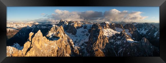 Cima di Fradusta Valle di Pradidali Pala mountains Dolomiti Dolomites Italy aerial Framed Print by Sonny Ryse