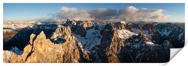 Cima di Fradusta Valle di Pradidali Pala mountains Dolomiti Dolomites Italy aerial Print by Sonny Ryse