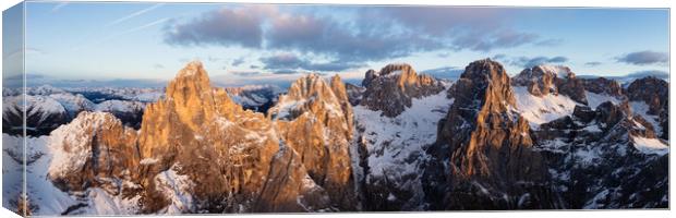 Cima di Fradusta Valle di Pradidali Pala mountains Dolomiti Dolomites Italy aerial Canvas Print by Sonny Ryse
