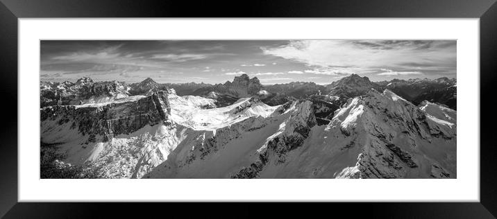 Forcella Giau Passo Giao Italian Dolomites Black and white Framed Mounted Print by Sonny Ryse