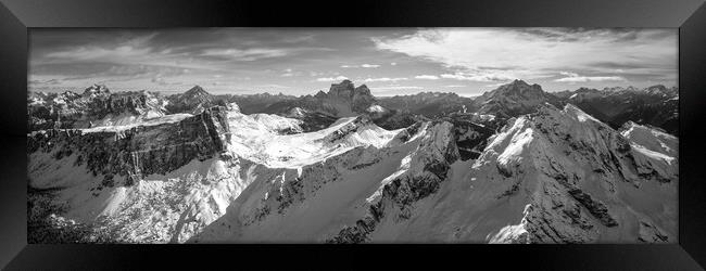 Forcella Giau Passo Giao Italian Dolomites Black and white Framed Print by Sonny Ryse