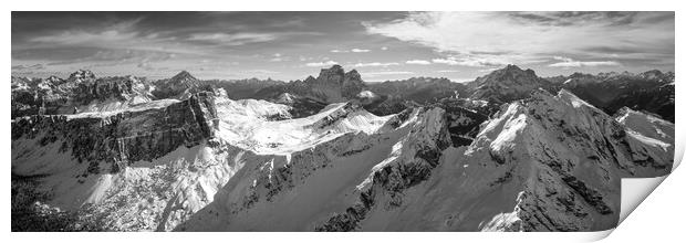 Forcella Giau Passo Giao Italian Dolomites Black and white Print by Sonny Ryse