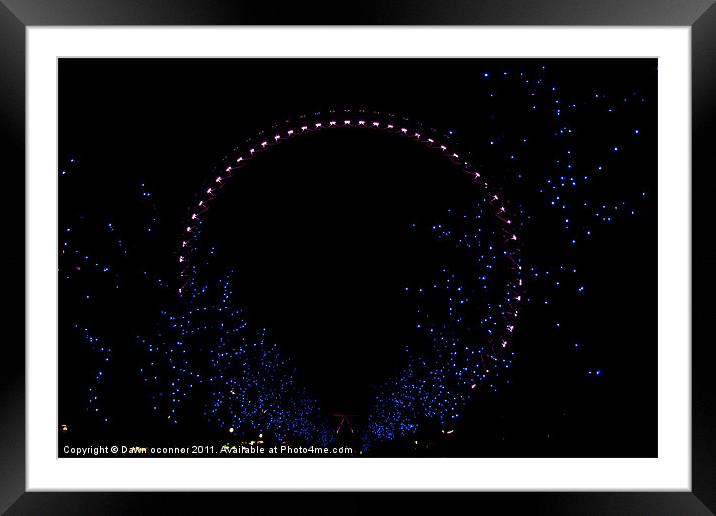 The London Eye's Lights Framed Mounted Print by Dawn O'Connor